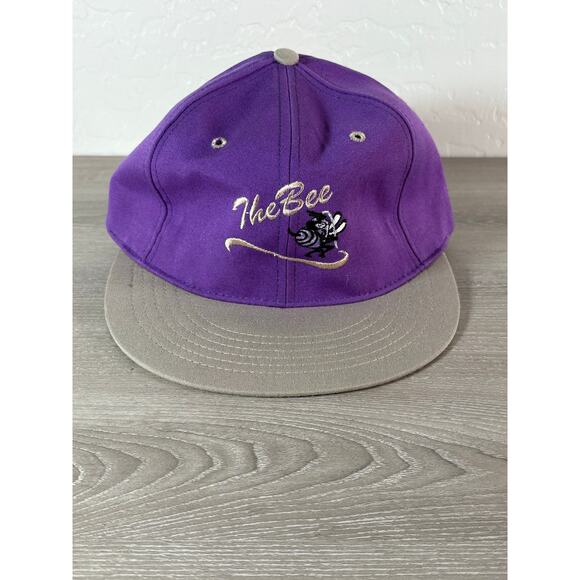 Vintage "the Bee" Purple Gray Men's Adjustable Hat/ Cap- Atexace Made in USA - Picture 1 of 5